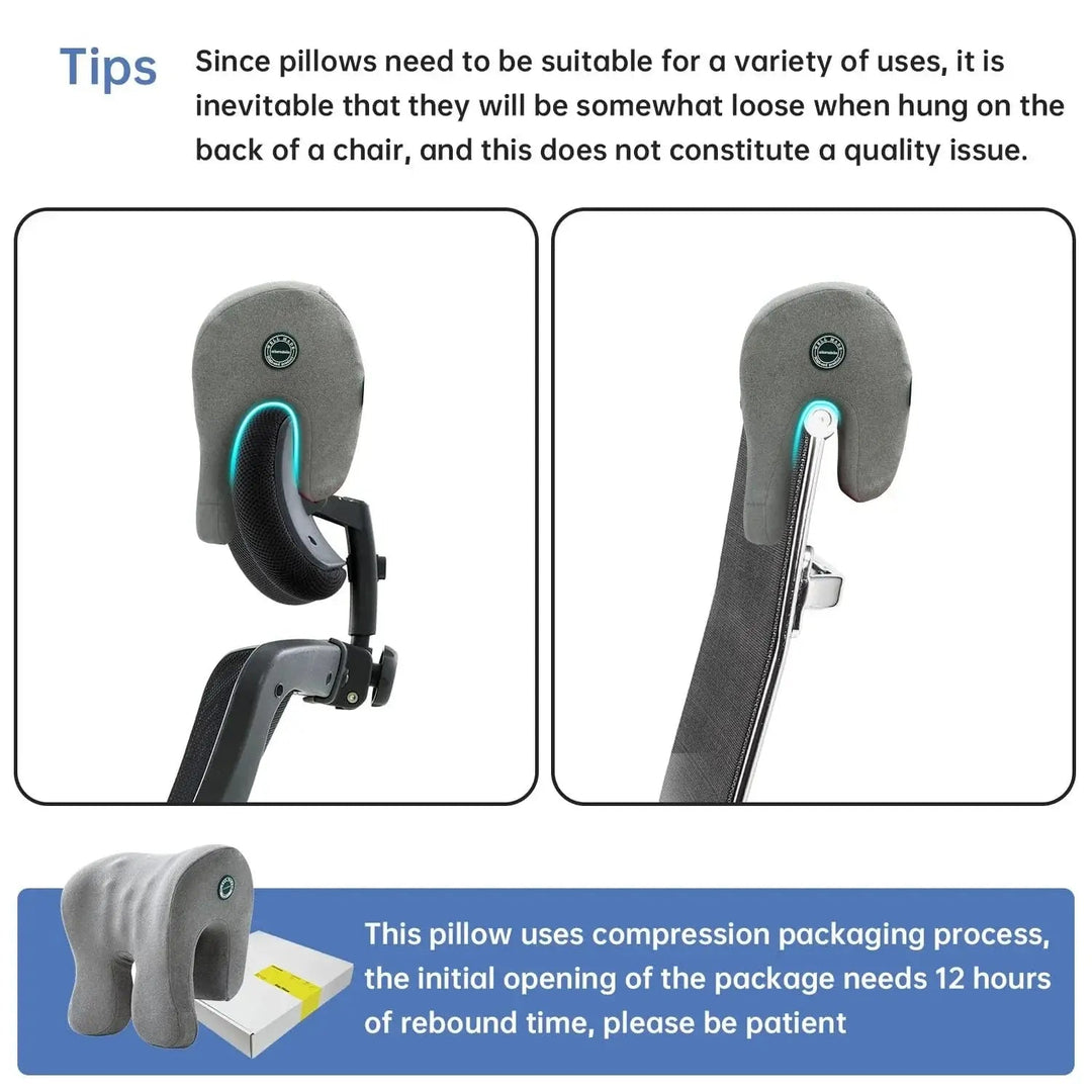 Ergonomic Memory Foam Headrest Pillow for Reading and Rest | Headrest for Not-Quite-Sleep | Reading Pillows
