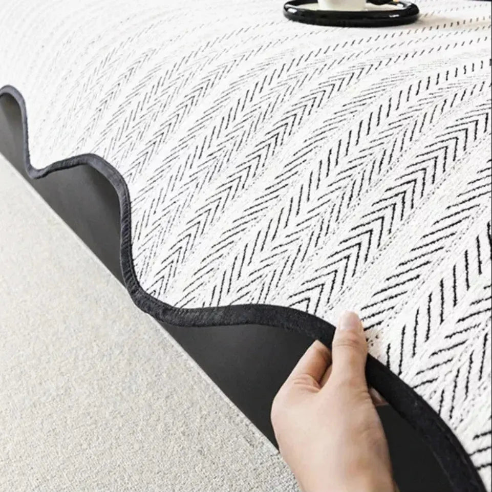 Cooling Herringbone Sofa Cover with Scalloped Trim, Anti Slip Microfiber | Lightweight Sofa and Bed Throw | Sofa Covers