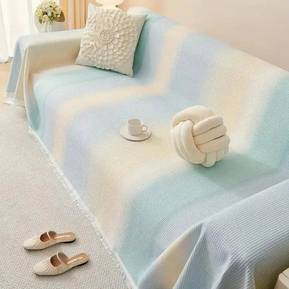 Rainbow Waffle Texture Elastic Sofa Cover in Three Sizes | Stretchy Rainbow Waffle Cover | Sofa Covers