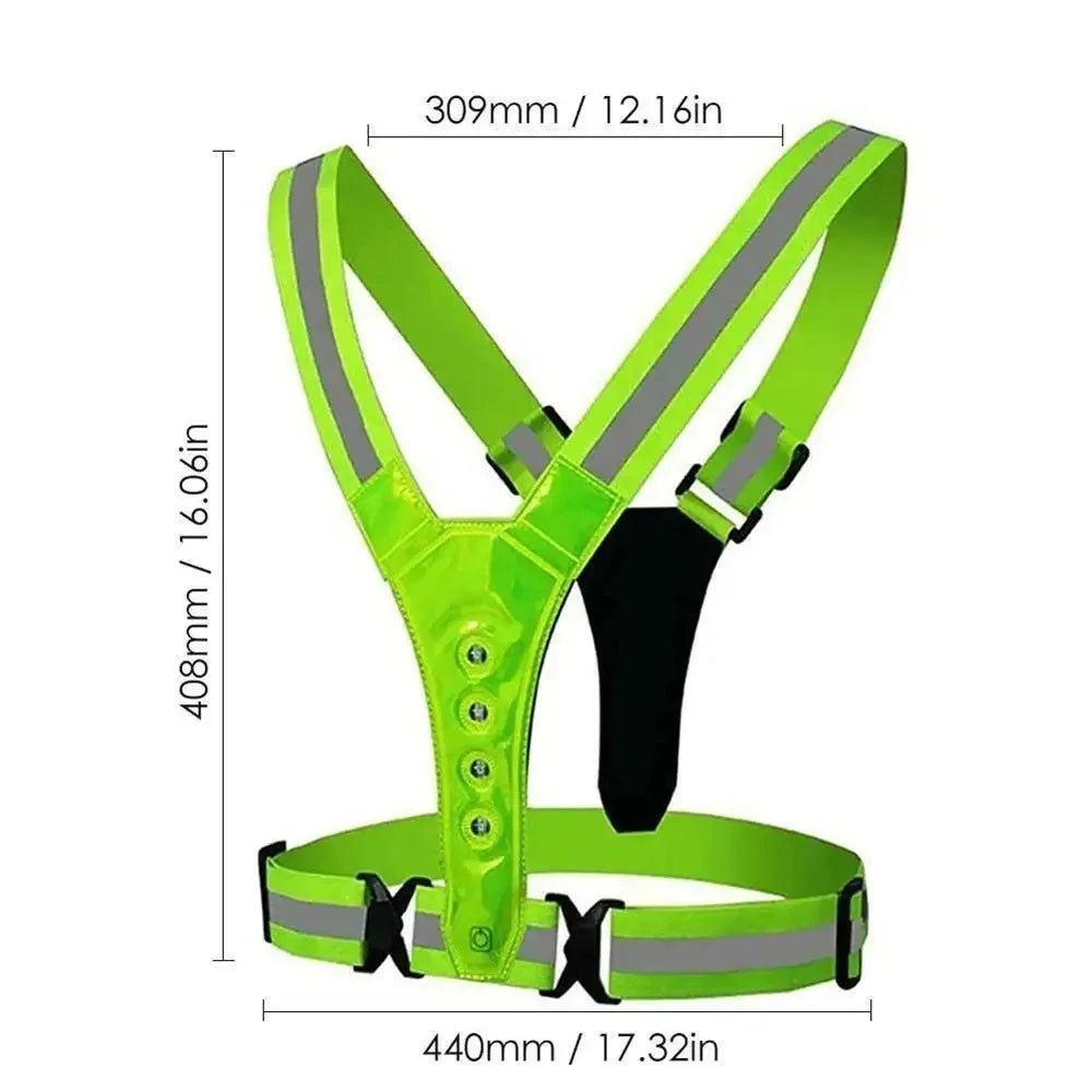 Adjustable LED Vest for Night Running with 3 Lighting Modes | Be Seen on Dark Roads | LED Vests