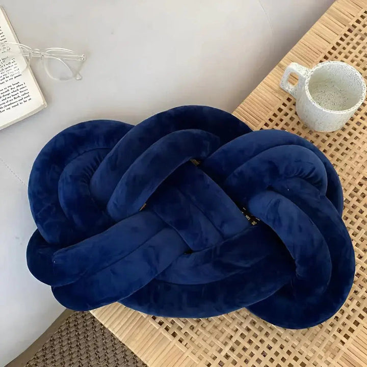 Plush Velvet Knotted Throw Pillow with Sculptural Hand-Tied Design | A Sculptural Pillow With a Knot | Throw Pillows