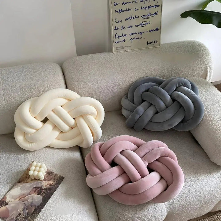 Plush Velvet Knotted Throw Pillow with Sculptural Hand-Tied Design | A Sculptural Pillow With a Knot | Throw Pillows