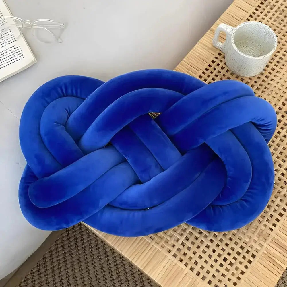 Plush Velvet Knotted Throw Pillow with Sculptural Hand-Tied Design | A Sculptural Pillow With a Knot | Throw Pillows