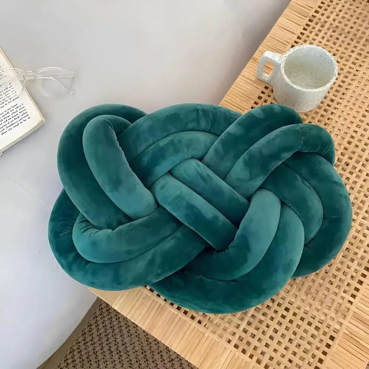 Plush Velvet Knotted Throw Pillow with Sculptural Hand-Tied Design | A Sculptural Pillow With a Knot | Throw Pillows