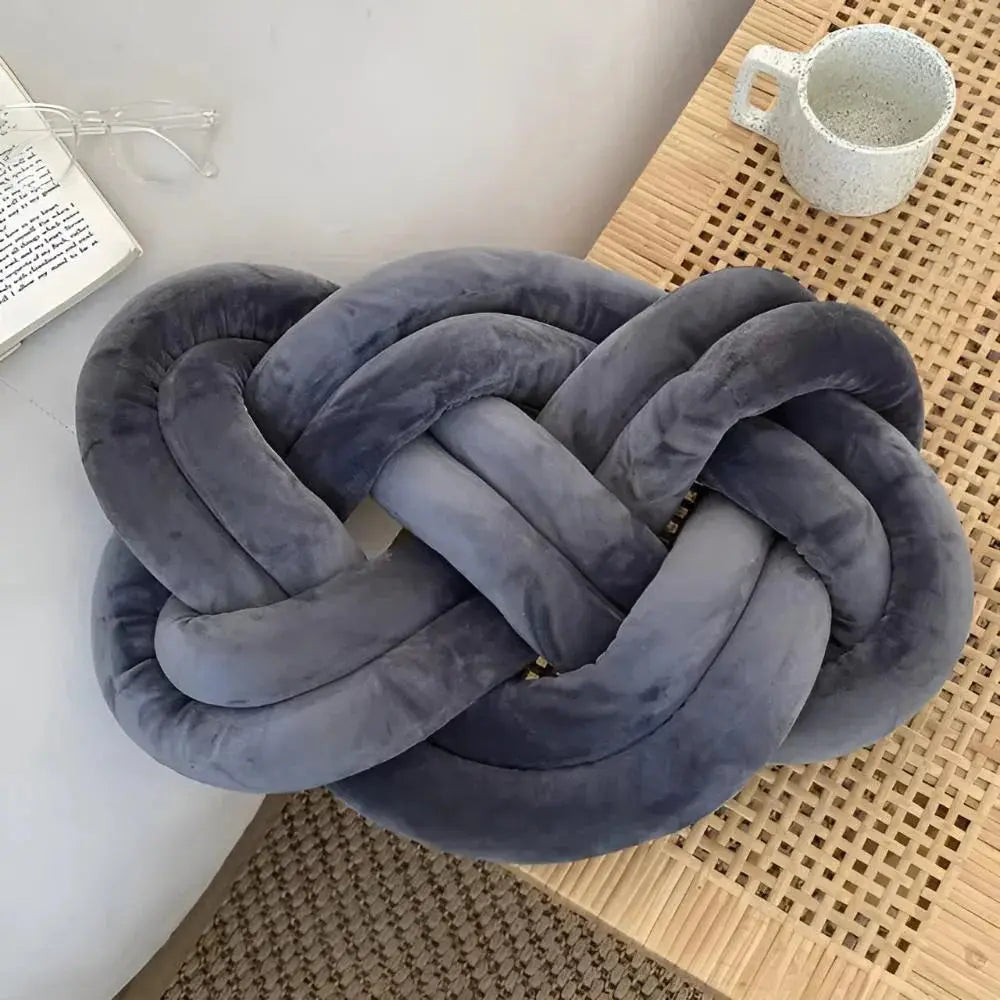 Plush Velvet Knotted Throw Pillow with Sculptural Hand-Tied Design | A Sculptural Pillow With a Knot | Throw Pillows