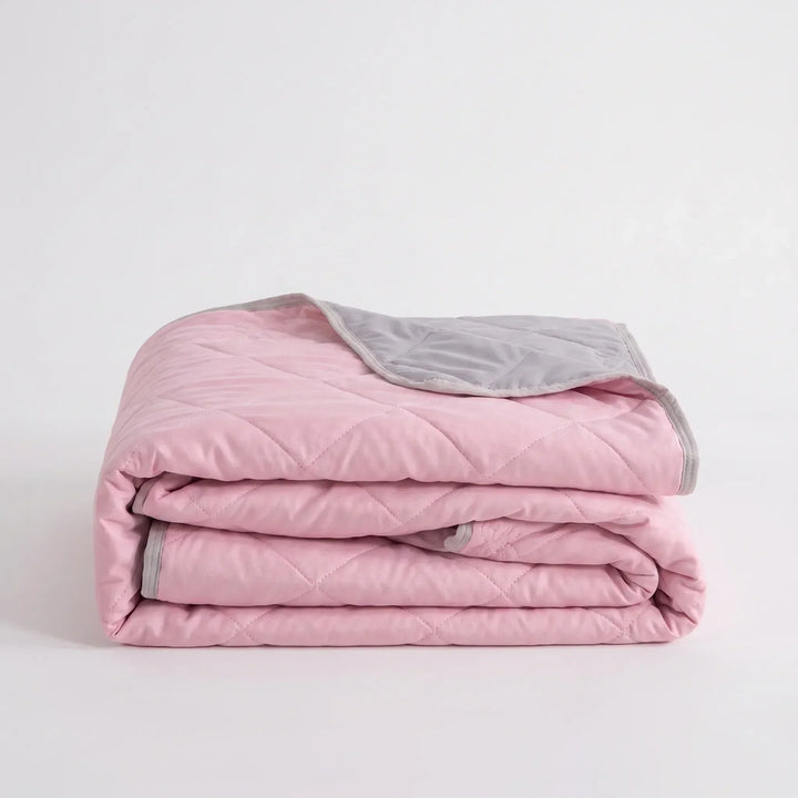 Lightweight Quilted Summer Throw Blanket with Silky Cooling Feel | Silky Quilted Cooling for Hot Sleepers | Cooling Blankets