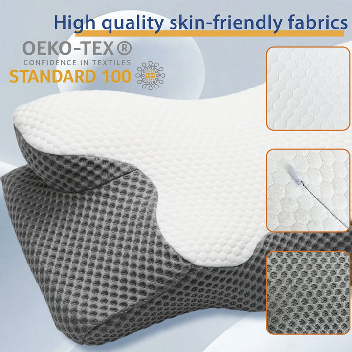 Cooling Cervical Pillow with Dual-Height Memory Foam Design | Cool, Adjustable Neck Support | Bed Pillows
