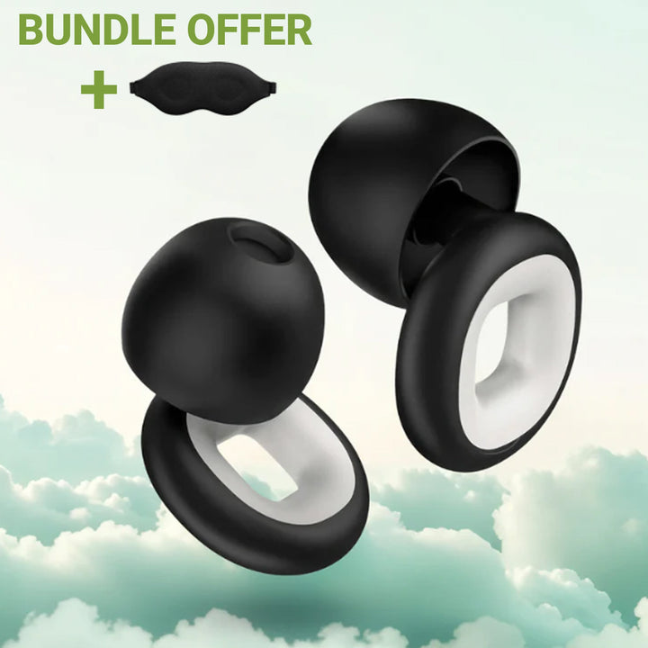 Sleep Set Combo with Padded Eye Mask and Noise-Reducing Earplugs | Dark and Quiet in a Single Set | Sleep Masks