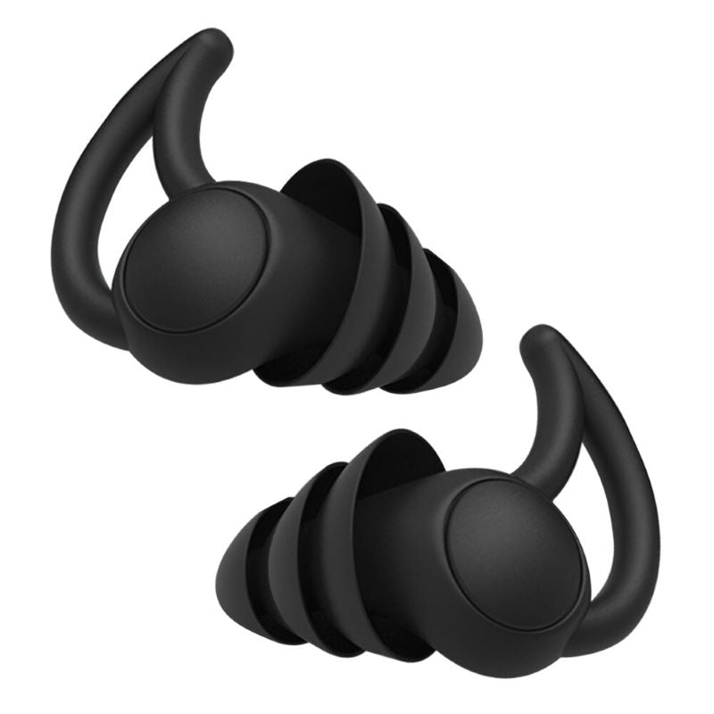 Soft Silicone Sleep Earplugs, Waterproof, Reusable, in White, Black or Red | Soft Silicone Earplugs for Sleep | Earplugs