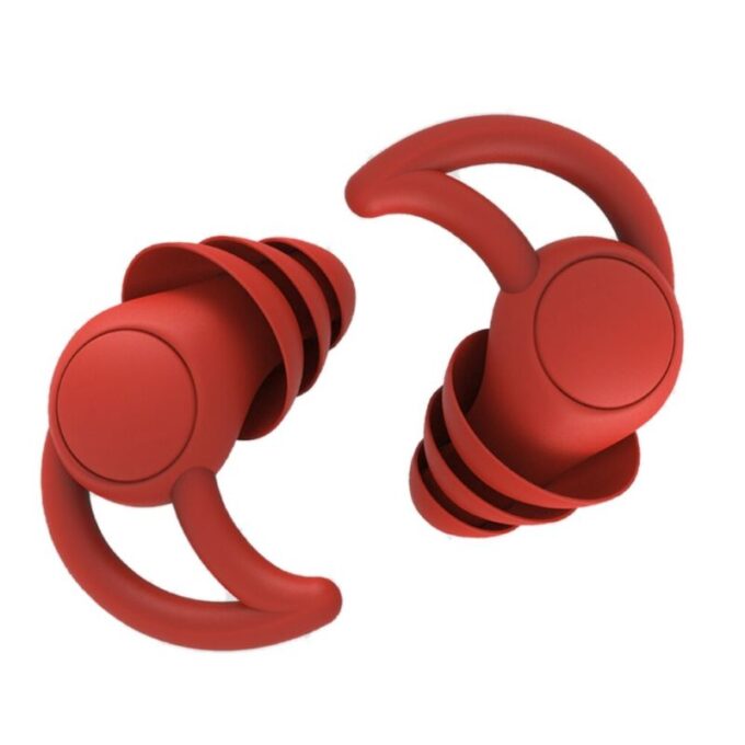 Soft Silicone Sleep Earplugs, Waterproof, Reusable, in White, Black or Red | Soft Silicone Earplugs for Sleep | Earplugs