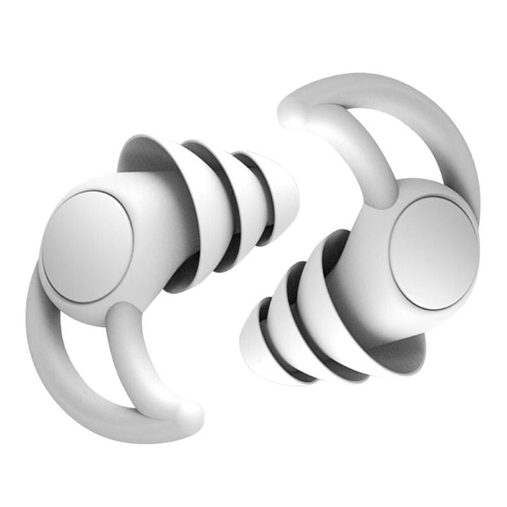 Soft Silicone Sleep Earplugs, Waterproof, Reusable, in White, Black or Red | Soft Silicone Earplugs for Sleep | Earplugs