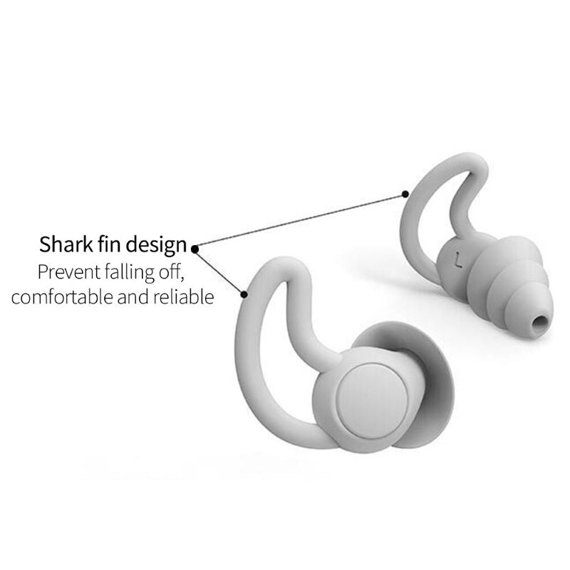 Soft Silicone Sleep Earplugs, Waterproof, Reusable, in White, Black or Red | Soft Silicone Earplugs for Sleep | Earplugs