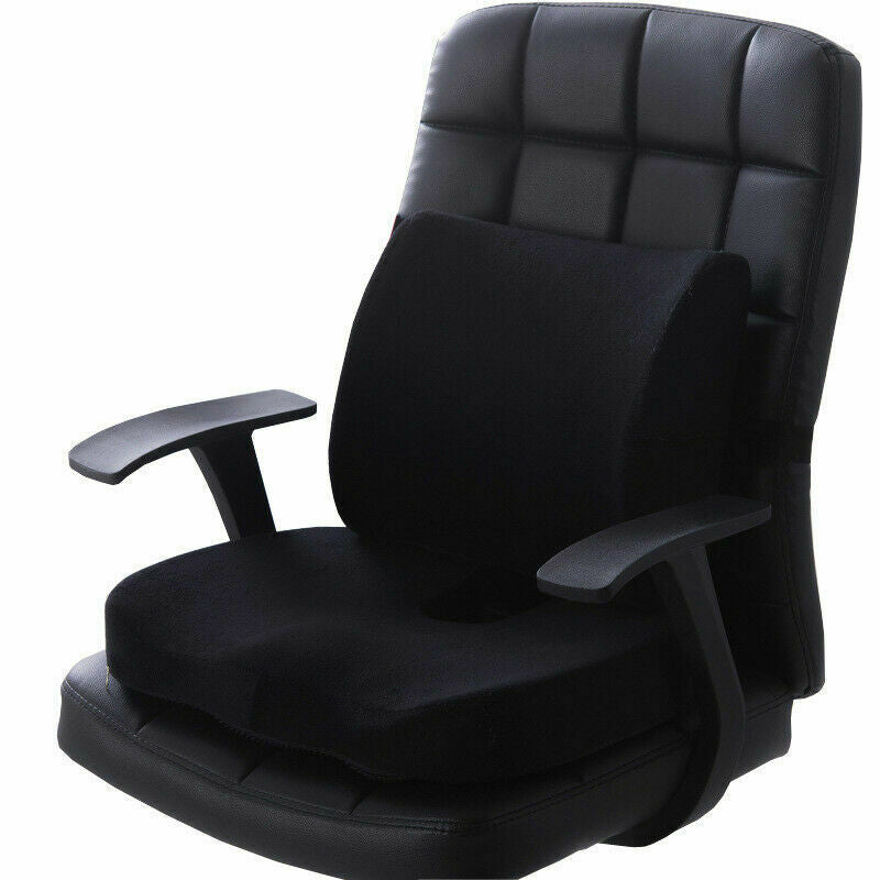 Memory Foam Seat and Back Cushion Set with Cooling Gel Layer and Mesh Cover | Cooler Seating for Long Hours | Seat Cushions
