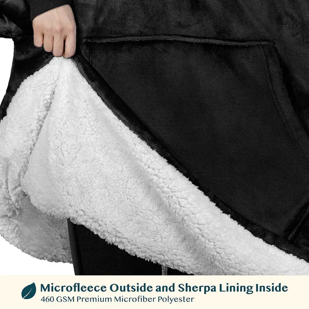 Oversized Double Fleece Hoodie Blanket in One Size | Wearable Blanket Comfort | Loungewear