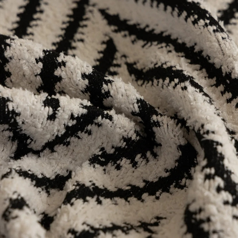 Herringbone Chevron Sofa Cover with Tassels, 71in Wide | Chevron Pattern and Tassels | Sofa Covers