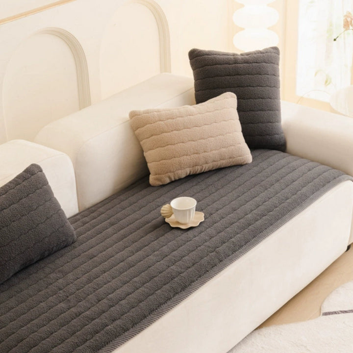 Thick Plush Non Slip Sofa Cover, Scratch Resistant and Pet Friendly | Thick Velvety Pile for Cosy Seats | Sofa Covers