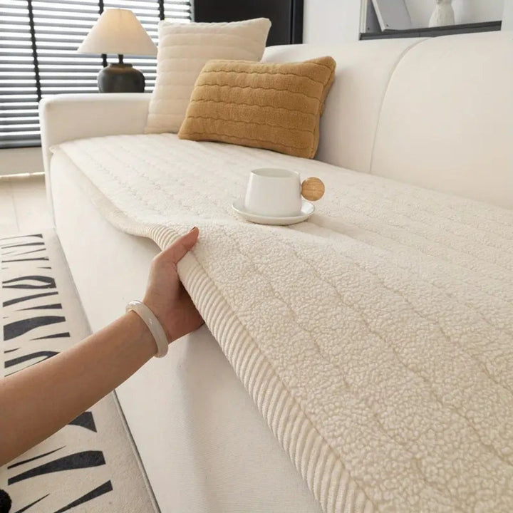 Thick Plush Non Slip Sofa Cover, Scratch Resistant and Pet Friendly | Thick Velvety Pile for Cosy Seats | Sofa Covers