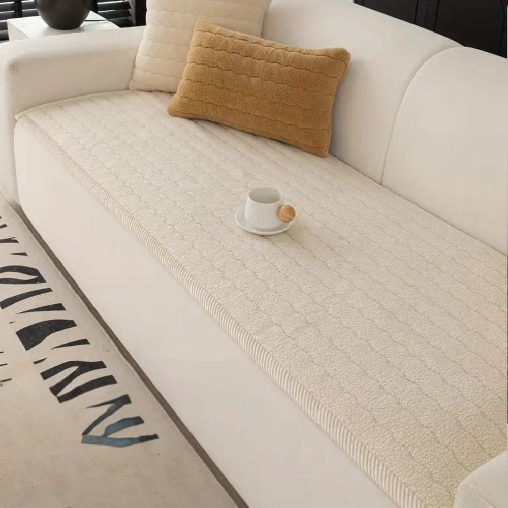 Thick Plush Non Slip Sofa Cover, Scratch Resistant and Pet Friendly | Thick Velvety Pile for Cosy Seats | Sofa Covers