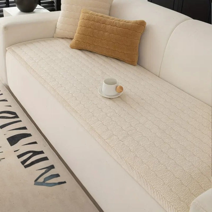 Thick Plush Non Slip Sofa Cover, Scratch Resistant and Pet Friendly | Thick Velvety Pile for Cosy Seats | Sofa Covers