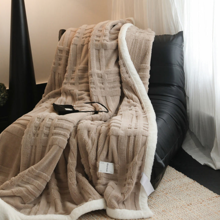 Fluffy Jacquard Winter Blanket with Three-Dimensional Texture | Textured Jacquard Evening Warmth | Throw Blankets