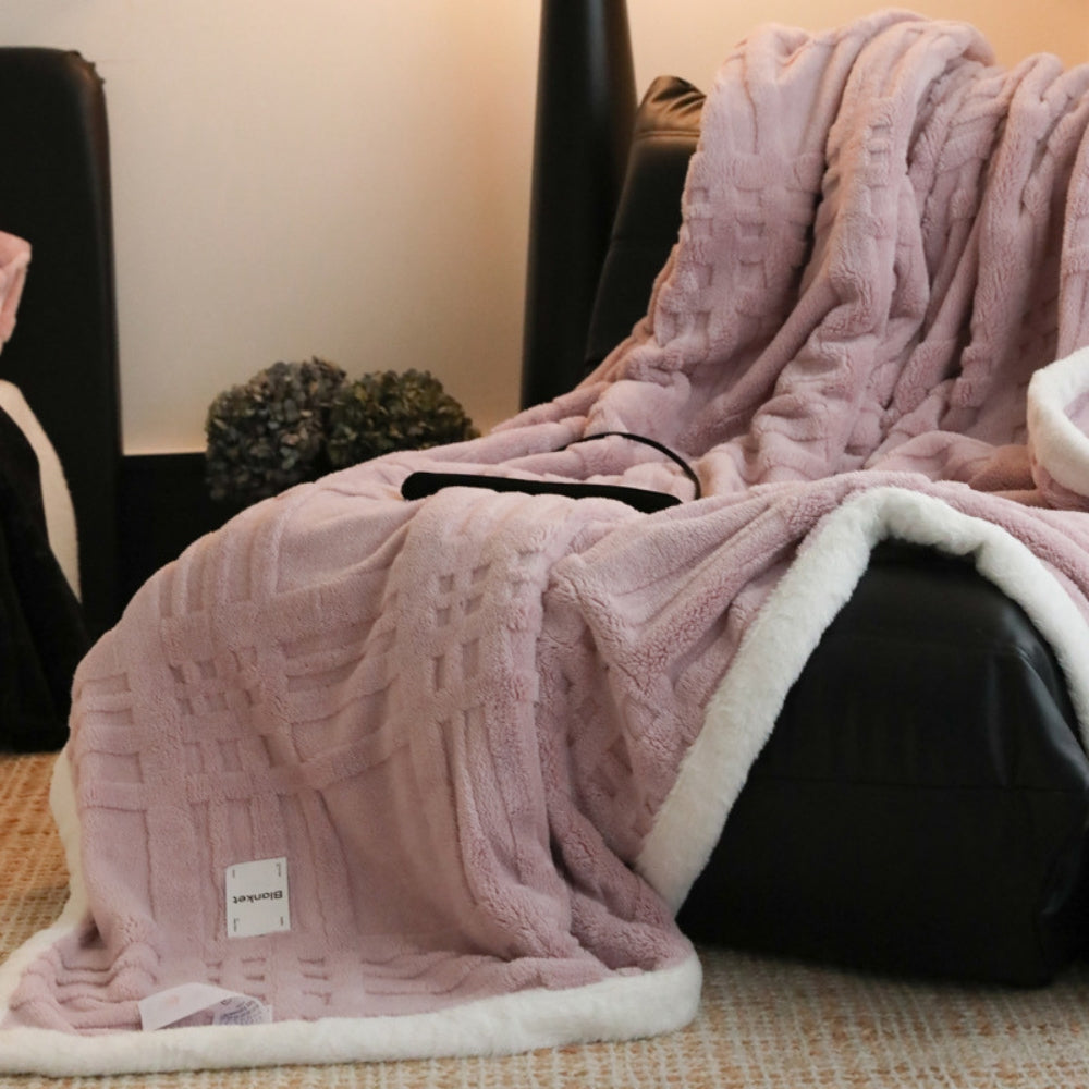 Fluffy Jacquard Winter Blanket with Three-Dimensional Texture | Textured Jacquard Evening Warmth | Throw Blankets