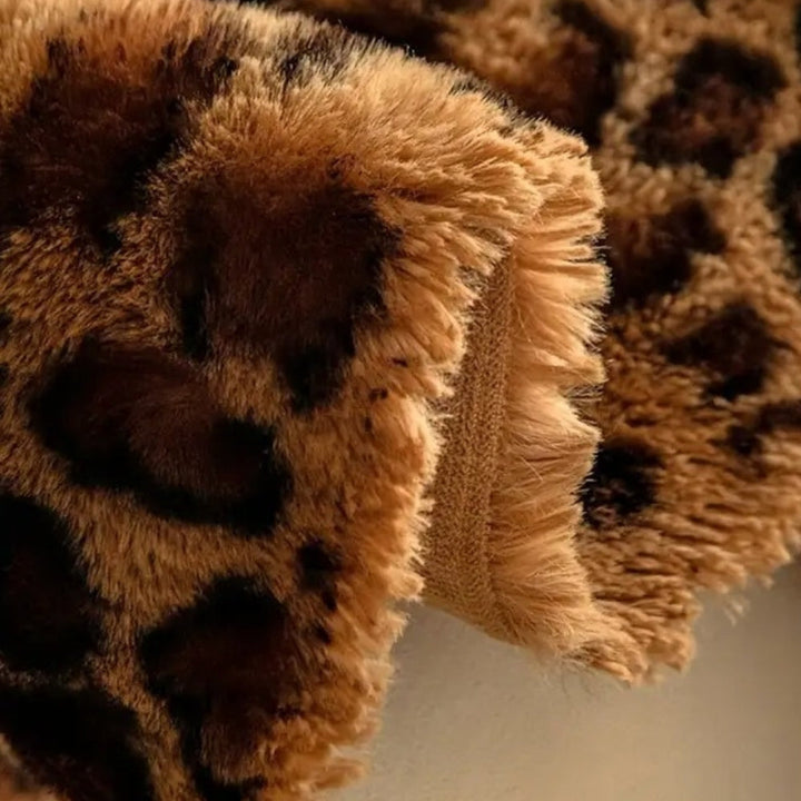 Cozy Plush Leopard Print Sofa Cover in Thick Microfiber | Leopard Print Plush for the Sofa | Sofa Covers