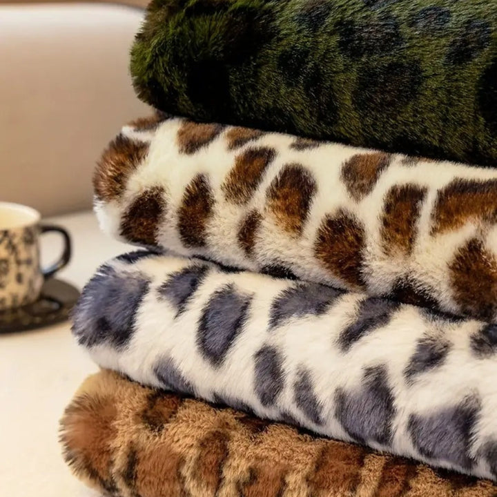 Cozy Plush Leopard Print Sofa Cover in Thick Microfiber | Leopard Print Plush for the Sofa | Sofa Covers