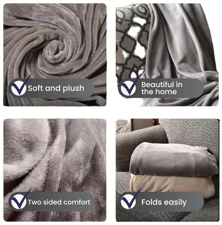 Soft Flannel Wearable Blanket with Knitted Texture for Home and Travel | Slip-On Warmth That Stays Put | Wearable Blankets
