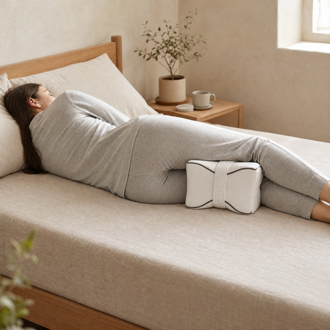 Contoured Memory Foam Knee Pillow That Separates the Knees | Aligned Hips, Calmer Lower Back | Knee Pillows