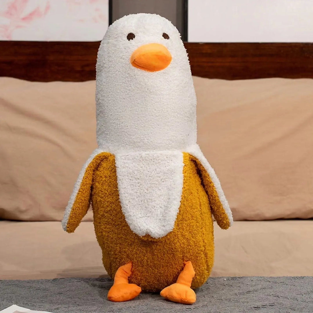 Banana Duck Hugging Plush Pillow, 50cm with Stretchy Fabric | Squishy Banana Duck Pillow | Plush Pillows