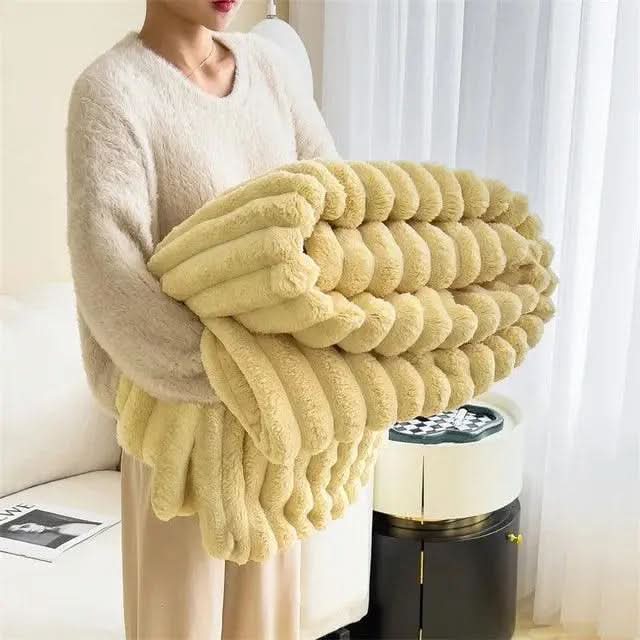 Soft Plush Textured Pattern Blanket for Bed and Sofa in Six Colours | Plush Textured Everyday Blanket | Throw Blankets