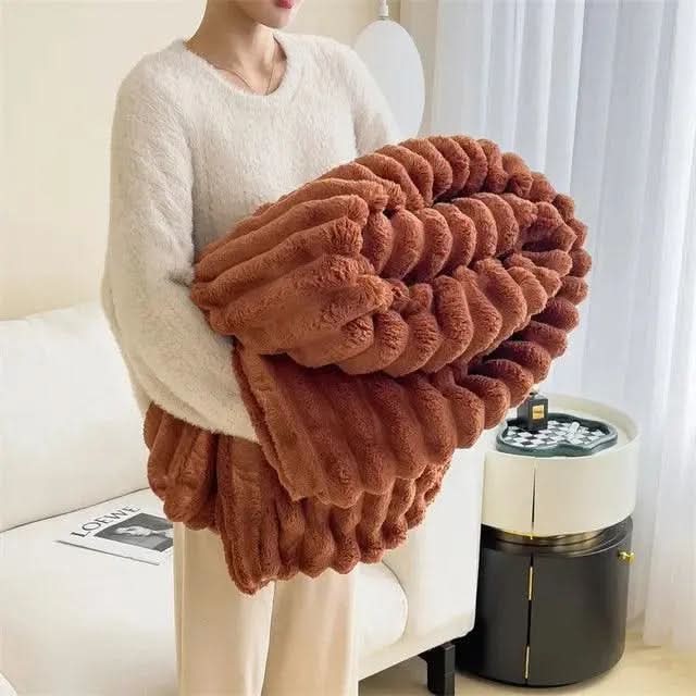 Soft Plush Textured Pattern Blanket for Bed and Sofa in Six Colours | Plush Textured Everyday Blanket | Throw Blankets