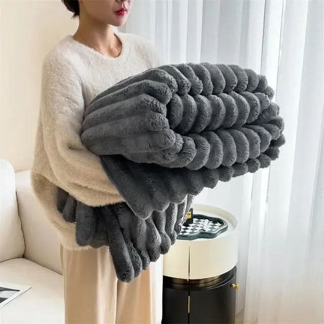 Soft Plush Textured Pattern Blanket for Bed and Sofa in Six Colours | Plush Textured Everyday Blanket | Throw Blankets