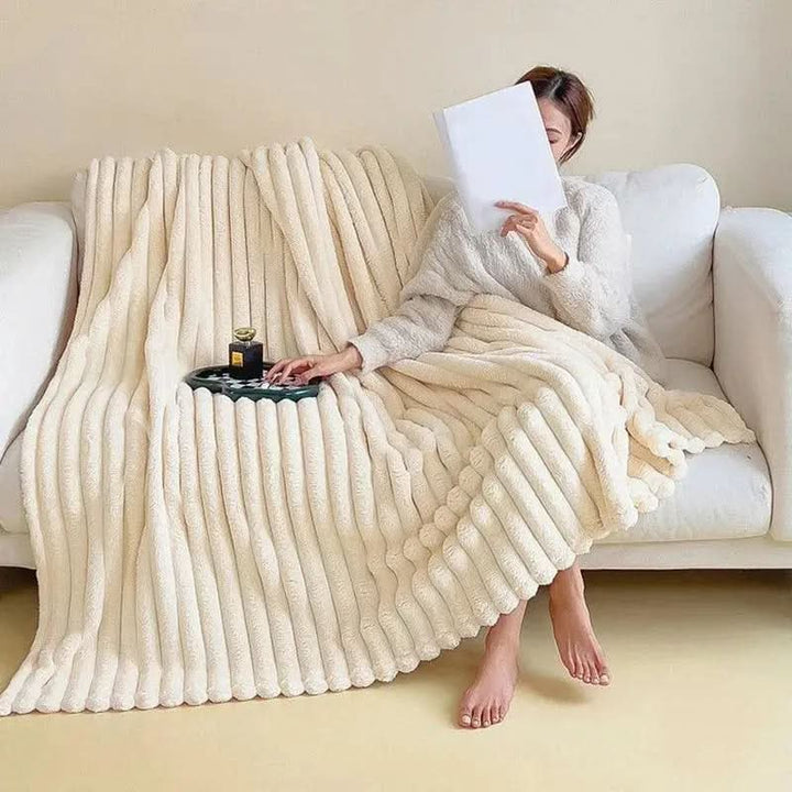 Soft Plush Textured Pattern Blanket for Bed and Sofa in Six Colours | Plush Textured Everyday Blanket | Throw Blankets