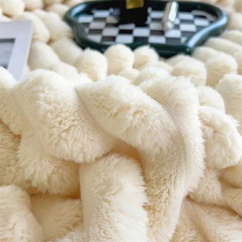 Textured Plush Blanket for Bed and Sofa in Six Colours | Textured Plush Comfort Every Day | Throw Blankets