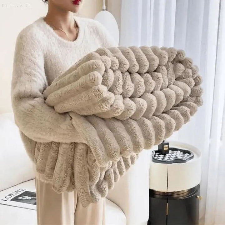 Textured Plush Blanket for Bed and Sofa in Six Colours | Textured Plush Comfort Every Day | Throw Blankets