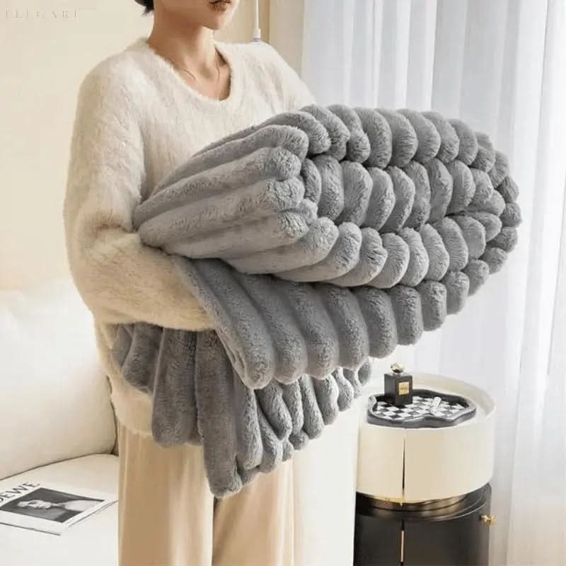 Textured Plush Blanket for Bed and Sofa in Six Colours | Textured Plush Comfort Every Day | Throw Blankets