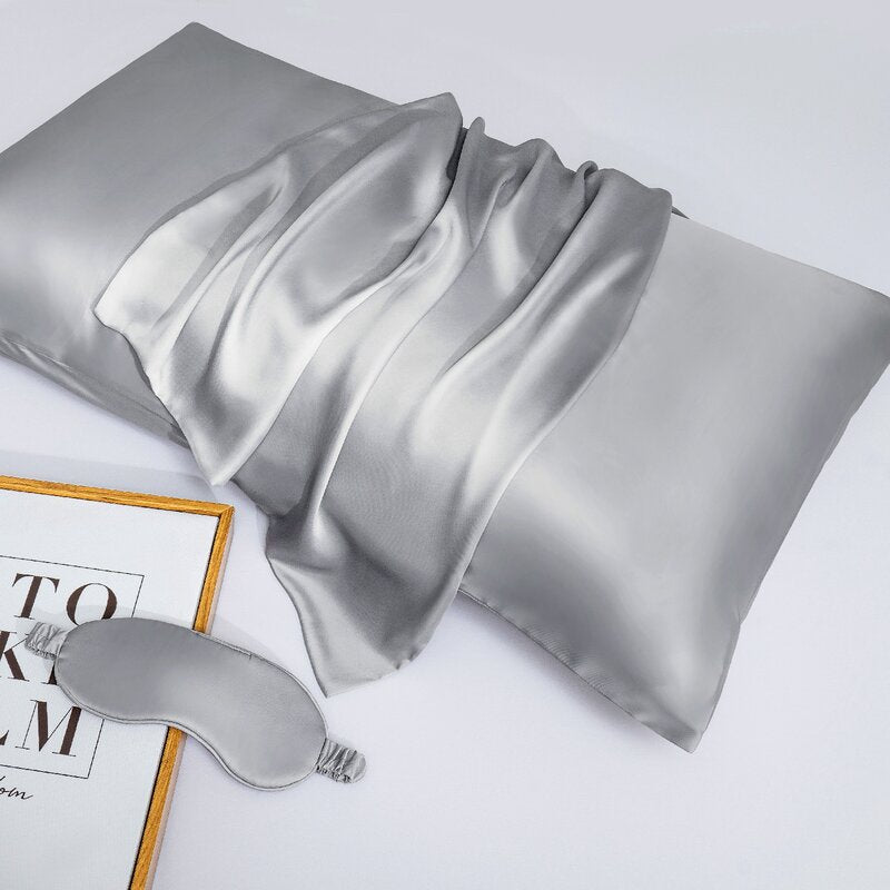 King Size Silk Pillowcase for Smooth Hair and Skin in Silver | Smooth Silk for Hair and Skin Comfort | Pillowcases