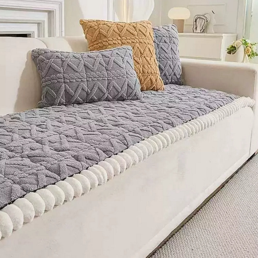 Plush Diamond Quilted Sofa Protector Cover with Anti Slip Backing | Plush Diamond Quilted Seat Cover | Sofa Covers