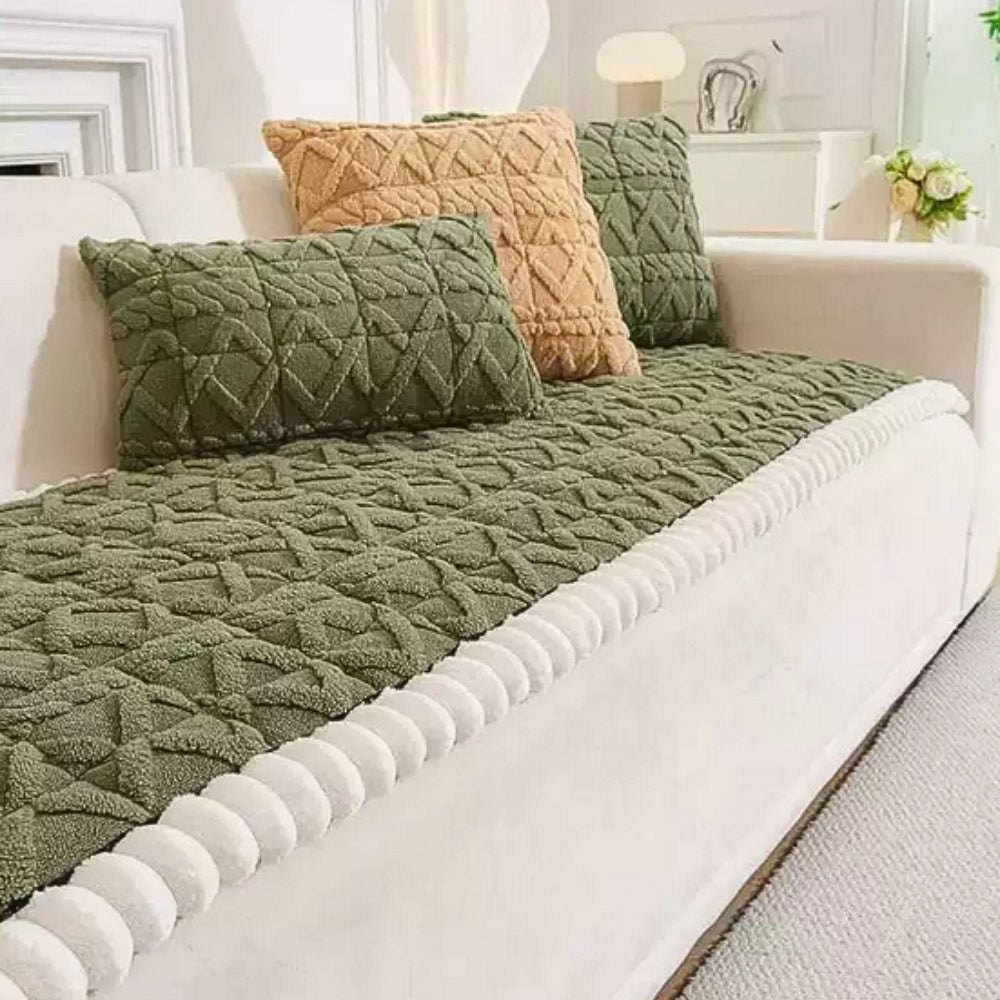 Plush Diamond Quilted Sofa Protector Cover with Anti Slip Backing | Plush Diamond Quilted Seat Cover | Sofa Covers