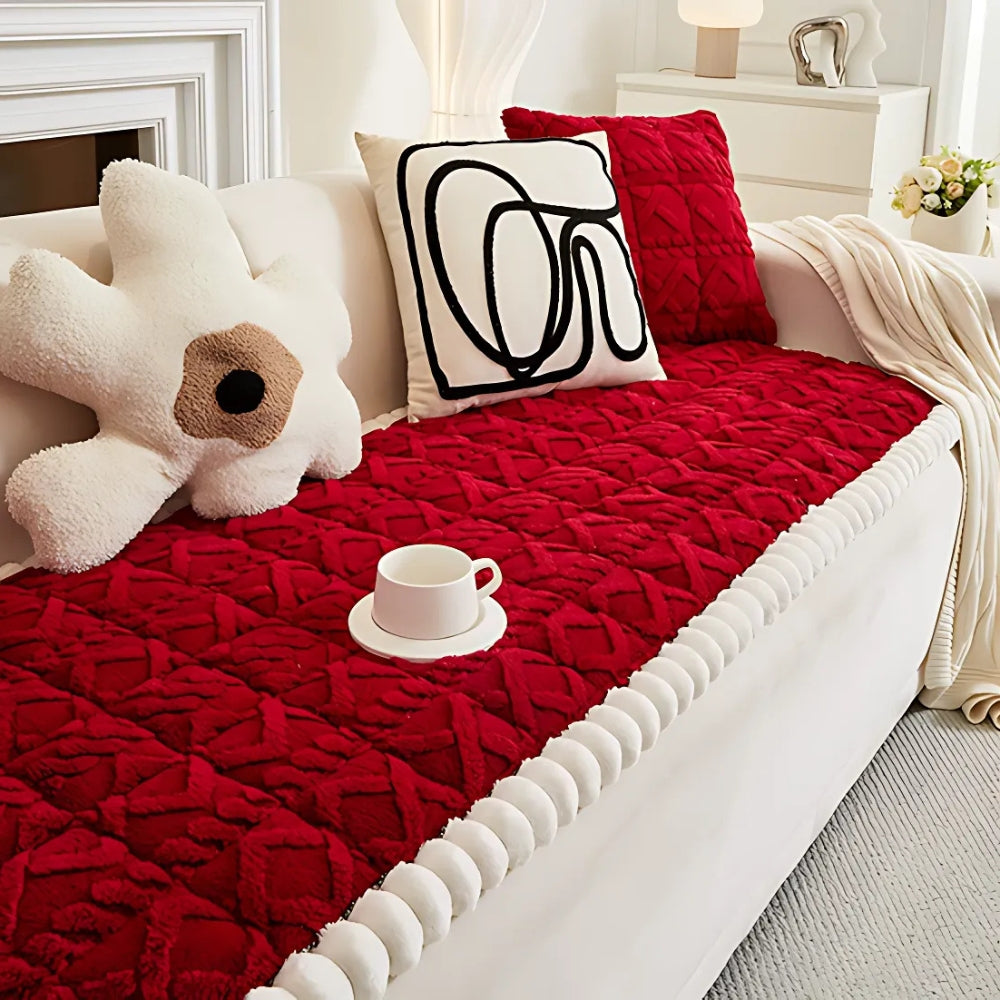 Plush Diamond Quilted Sofa Protector Cover with Anti Slip Backing | Plush Diamond Quilted Seat Cover | Sofa Covers