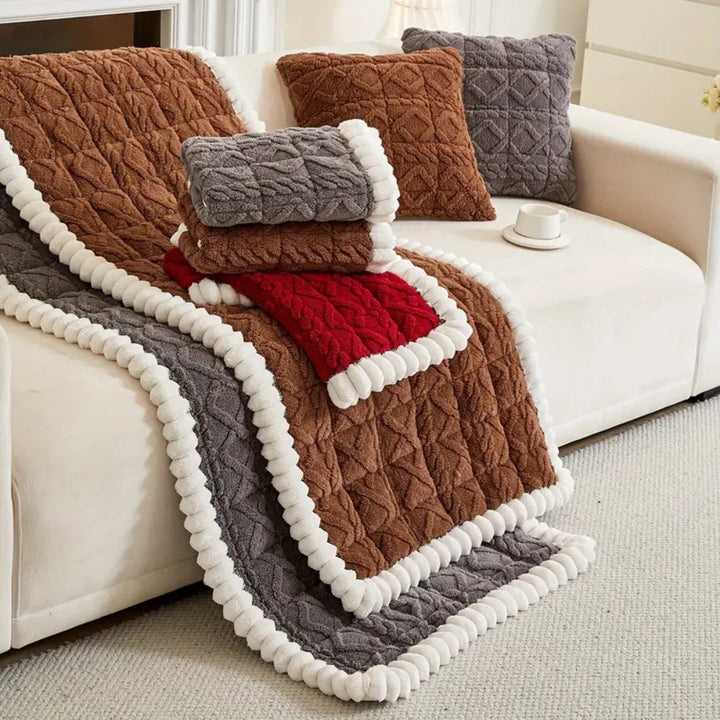 Plush Diamond Quilted Sofa Protector Cover with Anti Slip Backing | Plush Diamond Quilted Seat Cover | Sofa Covers