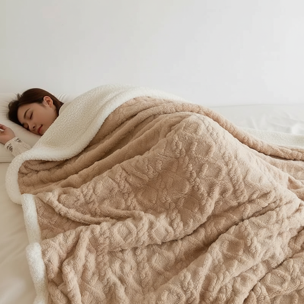 Lambswool Style Microfiber Fleece Winter Blanket Double-Sided | Double-Sided Lambswool-Style Warmth | Fleece Blankets