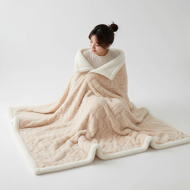Lambswool Style Microfiber Fleece Winter Blanket Double-Sided | Double-Sided Lambswool-Style Warmth | Fleece Blankets