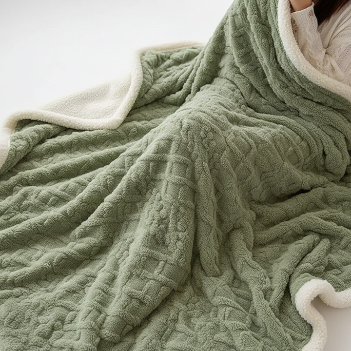 Lambswool Style Microfiber Fleece Winter Blanket Double-Sided | Double-Sided Lambswool-Style Warmth | Fleece Blankets