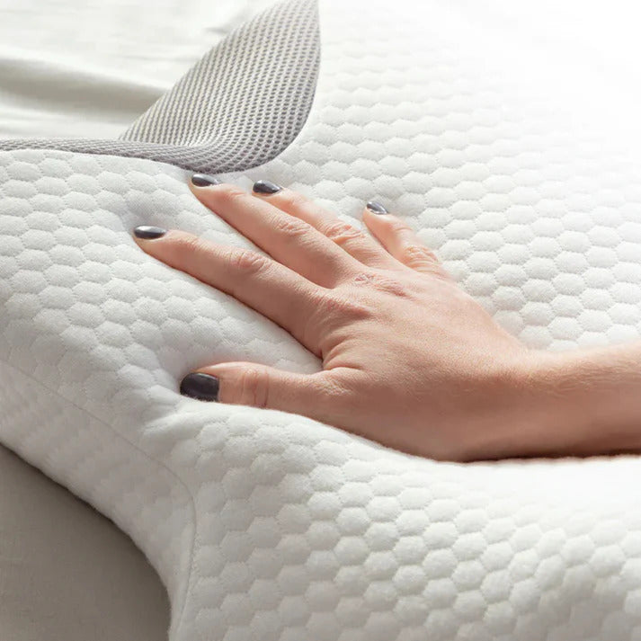 Contour Memory Foam Pillow with Two Height Levels for Neck and Shoulder Comfort | Two Heights, One Supportive Shape | Bed Pillows