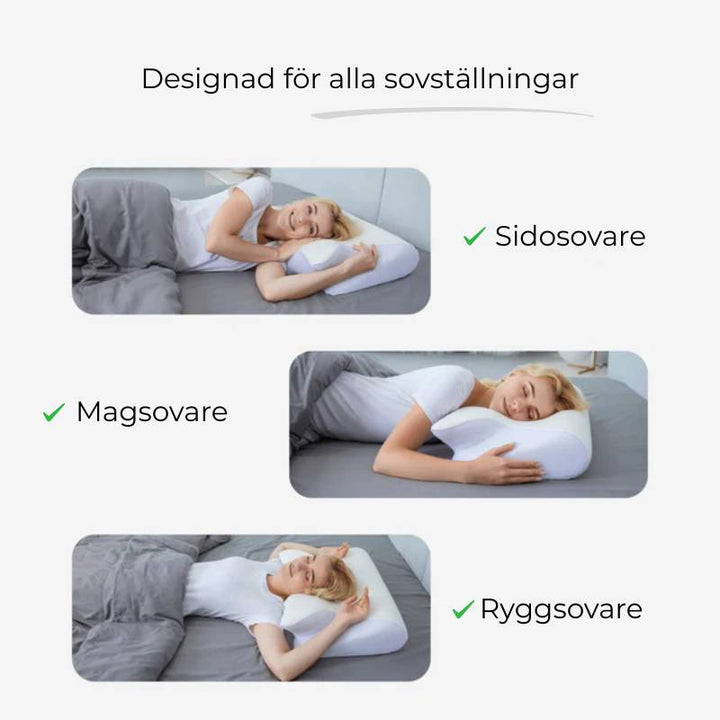 Contour Memory Foam Pillow with Two Height Levels for Neck and Shoulder Comfort | Two Heights, One Supportive Shape | Bed Pillows