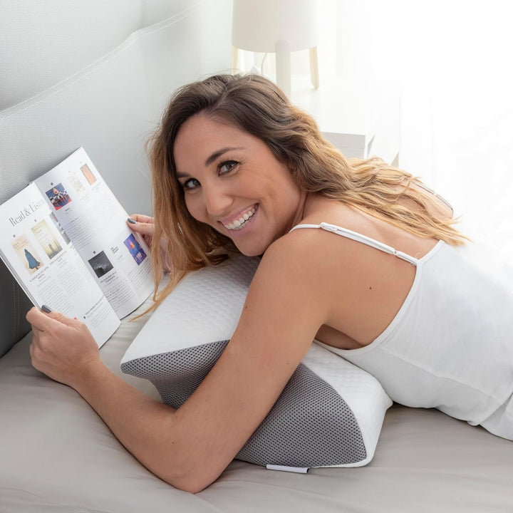 Contour Memory Foam Pillow with Two Height Levels for Neck and Shoulder Comfort | Two Heights, One Supportive Shape | Bed Pillows