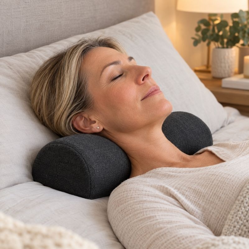 Contoured Memory Foam Neck Pillow with Wave Profile in Five Colours | Wave-Shaped Comfort for Your Neck | Bed Pillows