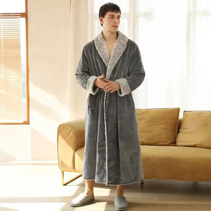 Plush Coral Fleece Bathrobe for Women and Men with Pockets | Velvety Warmth After Showers | Robes